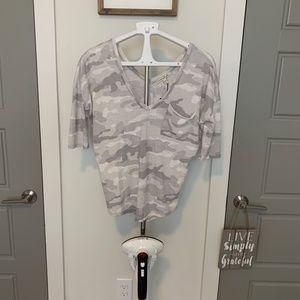 Camo Double V Tee